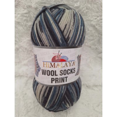 Himalaya Příze Wool socks print - S49-07 černo-šedo-modrá – Hledejceny.cz