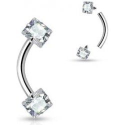 Šperky4U piercing do obočí čtverový zirkon OB1000-120833