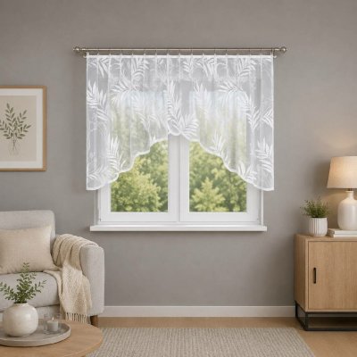 Dekorační oblouková krátká záclona na žabky KAJA 250x100 cm MyBestHome – Hledejceny.cz