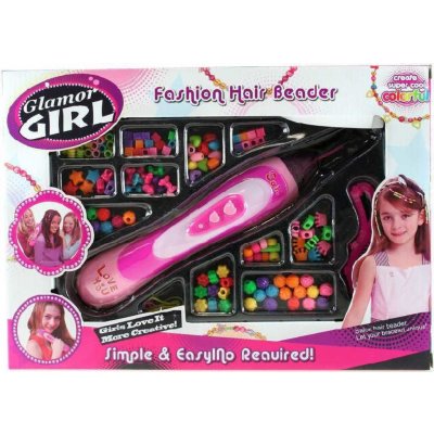 Zaplétač vlasů dětský holčičí set s korálky s gumičkami hřebínkem v krabici | 830587 – Zboží Dáma