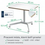 Leitz Ergo výškově nastavitelný pojízdný stůl 65360001 – Zboží Mobilmania