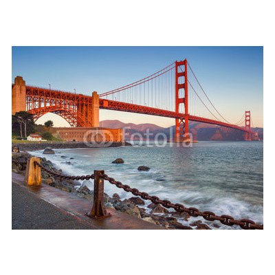 WEBLUX 129546640 Samolepka fólie San Francisco. Image of Golden Gate Bridge in San Francisco San Francisco. Obrázek Golden Gate Bridge v San Franciscu, Kalifornie během, rozměry 100 x 73 cm