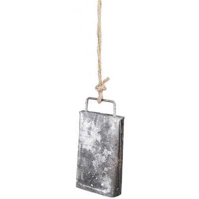Clayre & Eef Šedý antik plechový zvonek na laně 10*4*19 cm – Hledejceny.cz