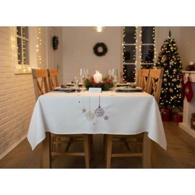 BBK Vánoční ubrus Christmas GLAM bílá vzor ozdoby 110x160 cm – Zboží Dáma BBK Vánoční ubrus Christmas GLAM bílá vzor ozdoby 110x160 cm – Zboží Dáma