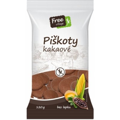 Free village Piškoty kakaové bez lepku 120 g – Zbozi.Blesk.cz