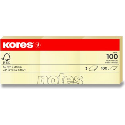 Kores samolepicí bloček 40 x 50 mm, 3 x 100 listů – Hledejceny.cz