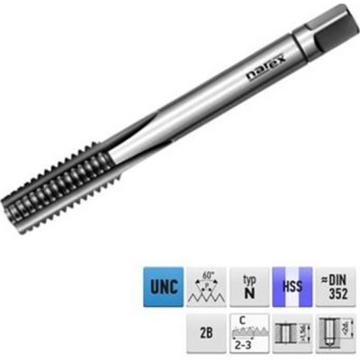 Narex Ždánice 041530050019100 - Závitník UNC 7/8" stoupání 9P na palec (") sadový č. I, HSS kód 0204 – Hledejceny.cz