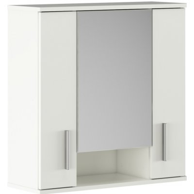 Tempo Kondela Závěsná skříňka se zrcadlem, matná bílá, LESSY NEW 01 – Zboží Mobilmania