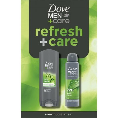 Dove Men Care Advanced antiperspirant 72h 150 ml + Extra Fresh sprchový gel na tělo a obličej 250 ml kosmetická sada – Sleviste.cz