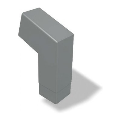 Prefa Koleno hranaté hliníkové 72° krátké 100 x 100 mm P10 RAL 7005 tmavě šedé