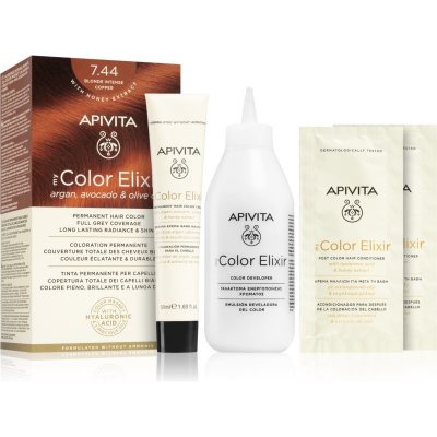 Apivita My Color Elixir barva na vlasy bez amoniaku 7.44 Blonde Intense Copper