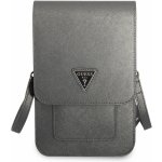 Pouzdro Guess PU Saffiano Triangle Logo Phone Bag šedé – Zboží Mobilmania