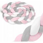 Divio Ochranný mantinel do postýlky bílo-šedo-růžový – Zboží Mobilmania