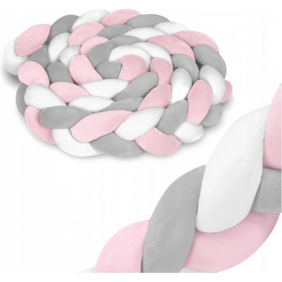 Divio Ochranný mantinel do postýlky bílo-šedo-růžový – Zboží Mobilmania