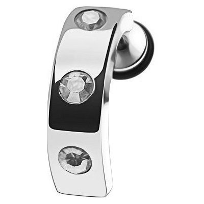 Šperky eshop falešný piercing do ucha z oceli pás čiré zirkony PC30.20 – Zboží Mobilmania