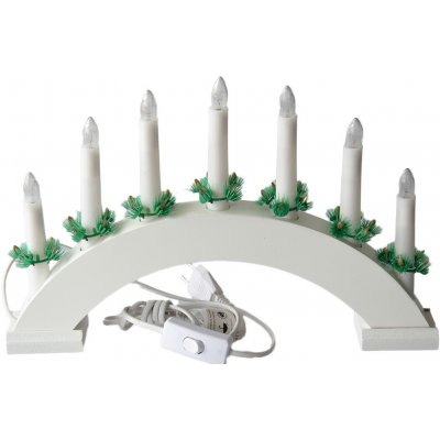 Vánoční svícen elektický, 7 svíček,barva bílá, oblouk – Zboží Mobilmania