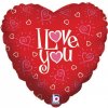 Balónek Srdce Růžový nápis Love 18 45 cm fóliový balónek