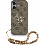 Guess PU 4G Metal Logo Strap Zadní Kryt pro iPhone 17-Hnědá – Zboží Mobilmania