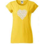 MALFINI Tričko Fusion s motivem Kopretiny srdce Malfini NakupTextil m4-žlutý melír – Sleviste.cz