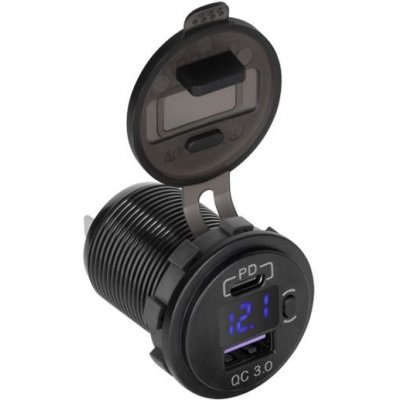 Nabíječka USB PEIYING PY-CHR0006 s QC a měřičem napětí – Hledejceny.cz