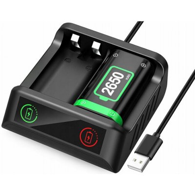Verk 06405 Akumulátor 2× 2650 mAh pro ovladače Xbox Series X/S + nabíjecí stanice – Sleviste.cz