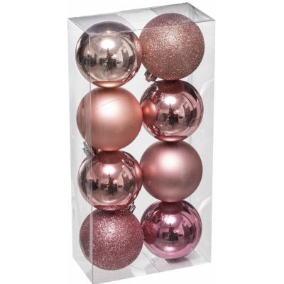 Fééric Lights and Christmas Vánoční koule sada 8 kusů růžová barva 7 cm
