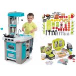 Smoby set elektronická kuchyňka Tefal Studio Bubble tyrkysová s pokladnou a 100 ks potravin 311023-6 – Hledejceny.cz