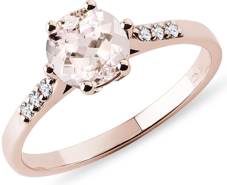 Klenota zásnubní prsten růžové zlato s morganitem a diamanty k0415054 od 14  900 Kč - Heureka.cz