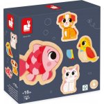 Janod vkladacie puzzle pre deti Domáci miláčikovia 4v1 – Zboží Mobilmania