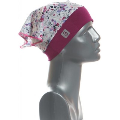 BajaDesign šátek pro holčičky kvítky na tm. modré + růžová – Sleviste.cz