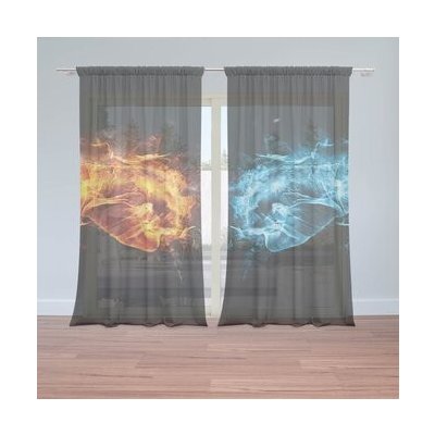 Sablio Záclony Ohnivé pěsti: 2ks 150x250cm – Hledejceny.cz