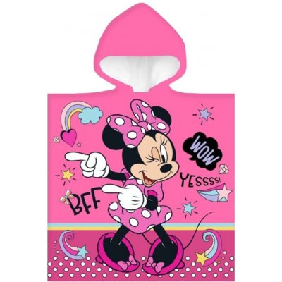 Carbotex Dětské dívčí plážové pončo osuška s kapucí Minnie Mouse Disney 50 x 110 cm – Sleviste.cz