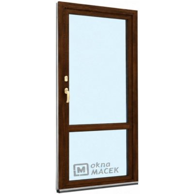 Kömmerling balkonové dveře 70 AD OS s příčkou levé tmavý dub/tmavý dub 90 x 230 cm oboustranná klika + FAB + hliníkový práh – Hledejceny.cz