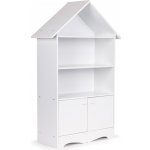 Dřevěná knihovna/skříň na hračky Eco Toys Domeček bílá – Zboží Mobilmania