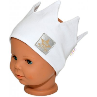 Baby Nellys Hand Made Bavlněná čelenka - dvouvrstvá, Korunka - bílá – Zboží Dáma