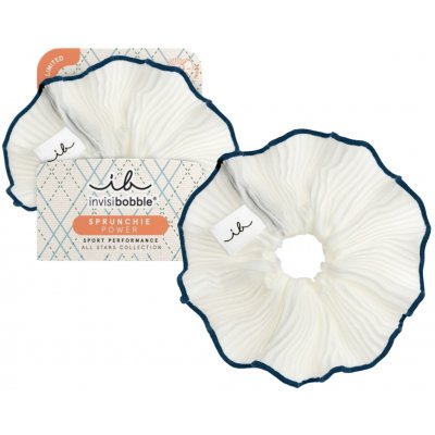 Ozdobná spirálová gumička Invisibobble Sprunchie Power All Stars Match Point - bílá – Sleviste.cz
