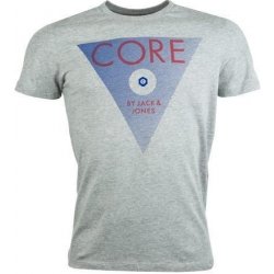 Tričko Jack Jones Mens Eight Triangle Print T-Shirt Grey Marl