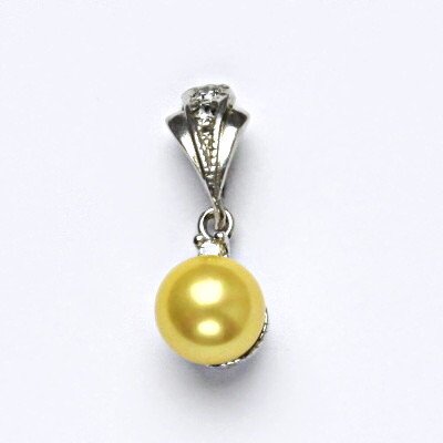Čištín Stříbrný přívěšek s um. perlou, žlutá perla se skutečným perleťovým leskem P 1207/1