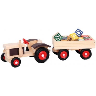 Bino Traktor s gumovými koly a vlekem 1 ks – Zboží Mobilmania