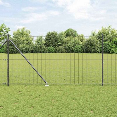 OMAXI Evropský plot se hroty 10 x 1,2 m Ocel potažená PVC Šedá 240163