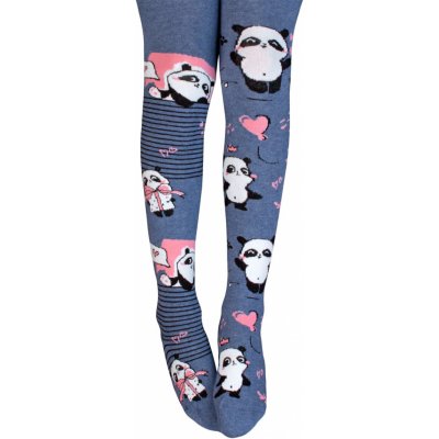 Wola Dívčí punčocháče Panda srdíčka modré – Zboží Dáma