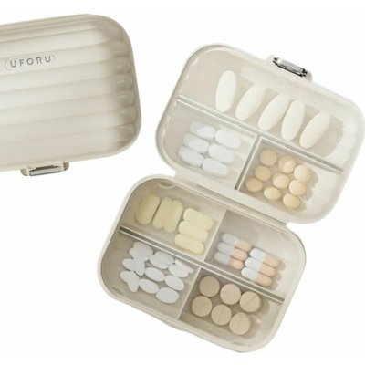 eCarla Cestovní organizér na léky 7 přihrádek PILLS smetanová – Zboží Dáma