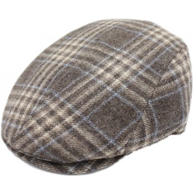 Fiebig Headwear since 1903 Zimní kostkovaná vlněná bekovka hnědá – Zboží Mobilmania