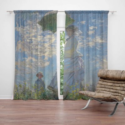 Sablio Závěs Dáma se slunečníkem - Claude Monet: 2ks 140x250cm – Hledejceny.cz