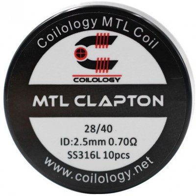 Coilology MTL Clapton předmotané spirálky SS316 0,7ohm 10ks – Zboží Mobilmania