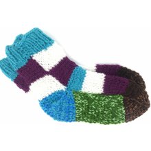 Ponožky od Magdy Ručně pletené veselé ponožky hnědá zelená