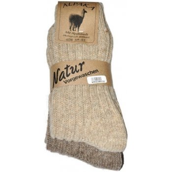 WiK 21901 Alpaka Wolle A'2 ponožky Béžová Melanž