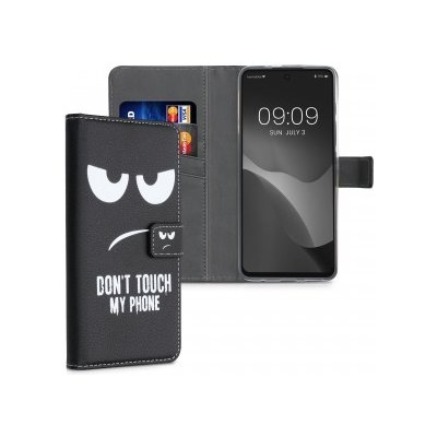 kwmobile Flipové s designem don't touch my phone Motorola Moto G60S černé – Hledejceny.cz