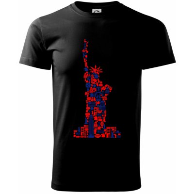 Socha svobody New york ikony Klasické pánské triko Černá – Zboží Mobilmania