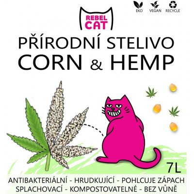 Rebel Cat přírodní hrudkující Corn & Hemp 7 l – Hledejceny.cz